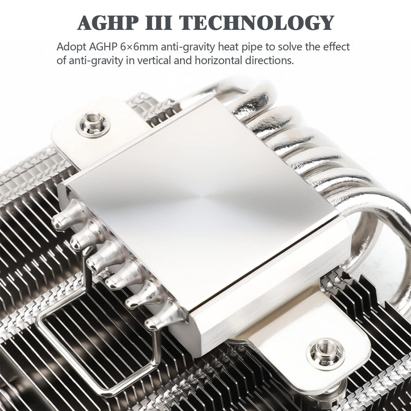 Thermalright-TR AXP120-X67 Low Profile CPU Air Cooler with Quite 120mm TL-C12015 PWM Fan, 6 Heat Pipes, 67mm Height, for AM4/AM5/Intel LGA 1700/1851/1150/1151/1155/1200/2011, PC Cooler