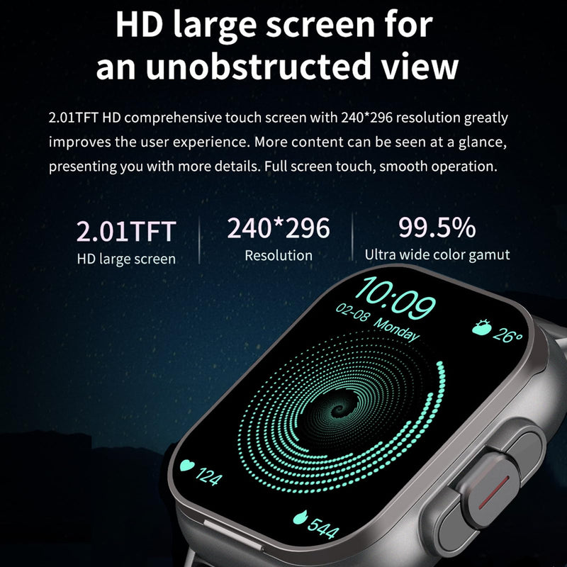 Smart Watch with Earbuds, 2.01" HD Screen Fitness Watch, 2 in 1 Smartwatch with 100+ Sport Modes Fitness Tracker, Sleep/Heart Rate/Monitor Pedometer for iOS & Android, Black