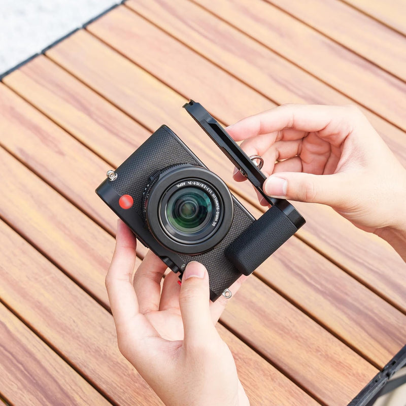 [AUSTRALIA] - D-LUX8 Handgrip, L-Shape Bracket Handle for Leica D-LUX8 D-LUX 8 Camera, with Built-in Arca Quick Release Plate & Battery Compartment Opening, DLUX8 Hand Grip Holder Anti-Slip Microfiber Pads Design 