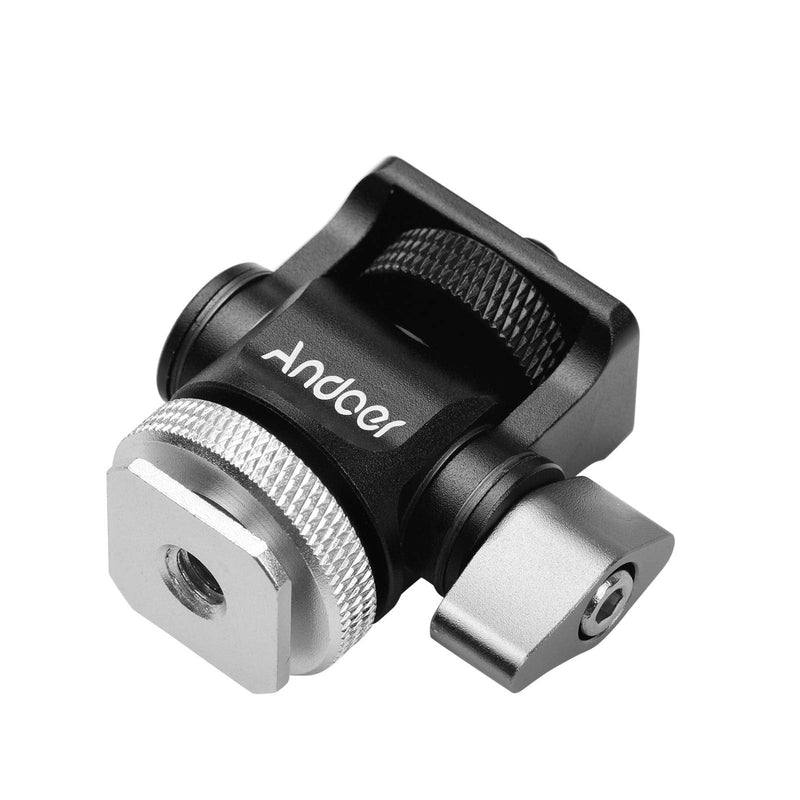 [AUSTRALIA] - Andoer Mini Monitor Mount Tripod Head Cold Shoe Adapter Aluminum Alloy 1/4 Inch Screw for Mounting Camera Monitor Flash Microphone LED Fill Light 