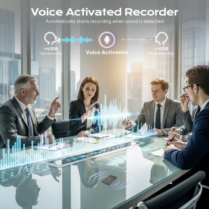 [AUSTRALIA] - 64GB Magnetic Voice Recorder - Lymorvex Voice Activated Recorder AI-Intelligent Noise Reduction, 4800 Hours Recording Device & USB-C Audio Recorder for Lectures, Meetings, Interviews 64GB 