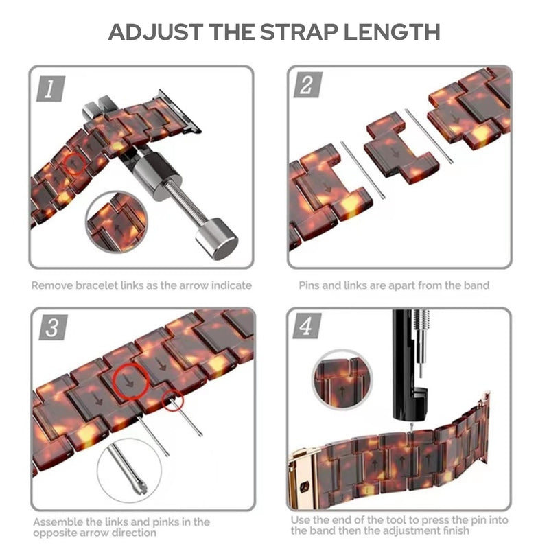 Solace Bands Slim Matte Resin Watch Band - Universal Fit for Apple Watch Bands for Women and Men, iWatch Bands for 38mm 40mm 41mm 42mm 44mm 45mm 49mm Ultra, SE and Series 11 10 9 8 7 6 5 4 3 2 1 Powderflower/Rose gold metal 38/40/41/42/44/45 mm