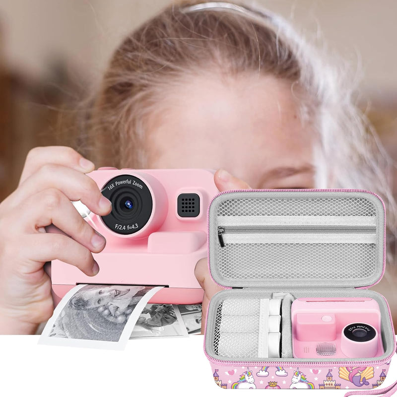 Leayjeen Kids Camera Case Compatible with Dylanto/GKTZ/HiMont/CAMCLID/ESOXOFFORE Kids Instant Print Camera, Kids Instant Camera for 1080P Printed Photos-Pink Unicorn（Case Only） Pink Unicorn