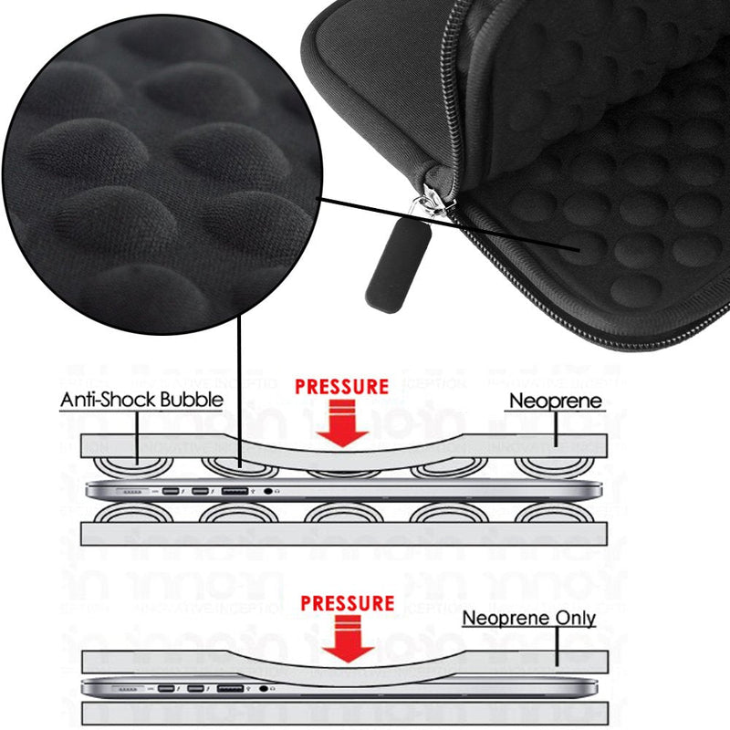 Lacdo Shockproof External CD DVD Hard Drive Sleeve Storage Pouch Bag for Burner Player Writer Blu-Ray BlueFire/Asus/LG/Dell/Asus/Pioneer/HP/VersionTech Neoprene Portable Protective Carrying Case,Black Black