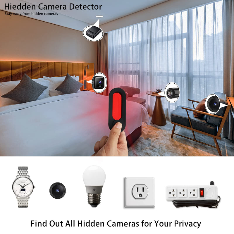 Hidden Camera Detector, LED Hidden Device Detector with Infrared Viewfinders - Pocket Sized Anti Spy Camera Finder Locates Hidden Camera in AirBnB, Hotels and Bathroom