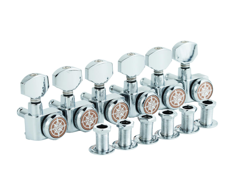 [AUSTRALIA] - Guyker 6 In-line Guitar Locking Tuners – 1:18 Locking Tuning Key Pegs Tuners – Chrome 