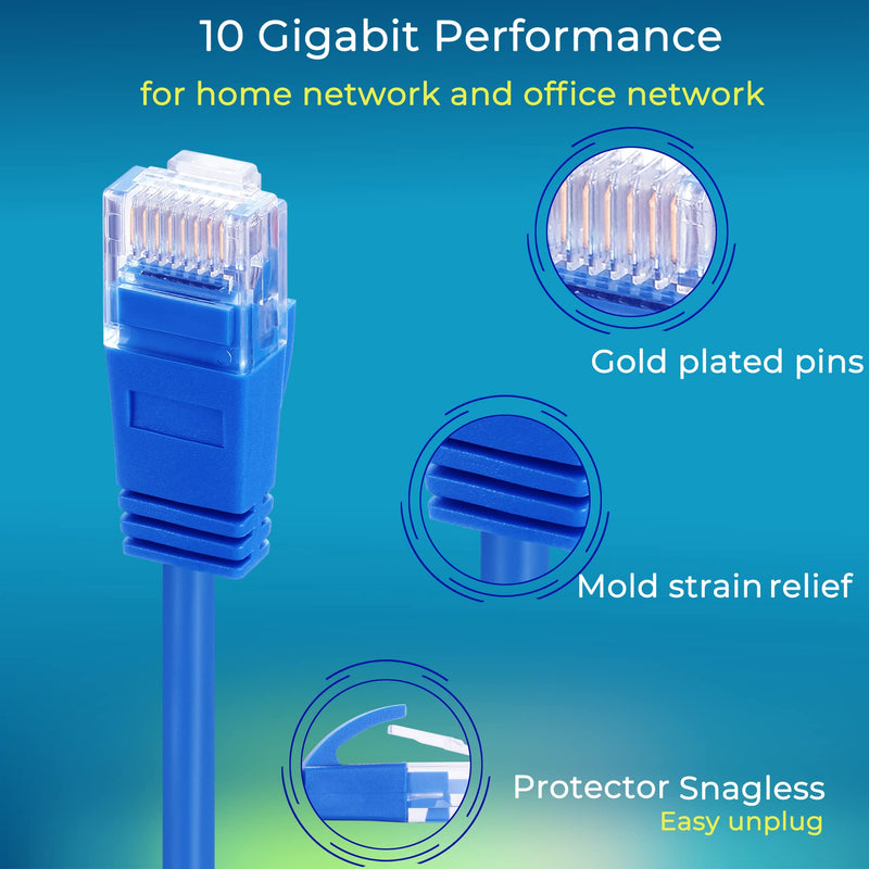 Rapink Patch Cables Cat6a 3ft (50 Pack) Slim, Cat6a Ethernet Patch Cable 10G Support, Snagless Cat 6 Patch Cable for Patch Panel to Switch, Flexiable Cat 6a Ethernet Cable with Gold Plated 50 Pack