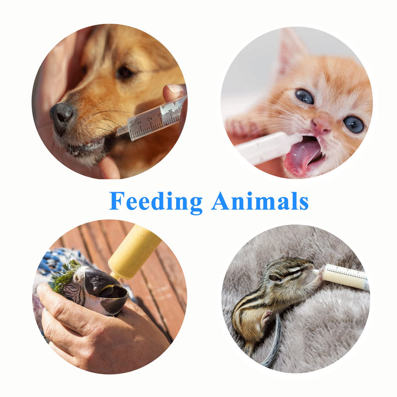 Cuyacili Pack of 4 20 ml Large Plastic Syringe without Needle Syringe Transparent Plastic Tubes with Hose PVC Scale Dosing Syringe for Scientific Labs Measuring Liquids Animal Feeding 20ml