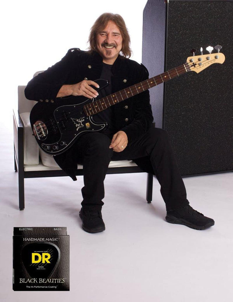 DR Strings Black Beauties BKB-45 Coated Black Bass Guitar Strings – Medium Gauge, Medium Scale 4-String(45-105)