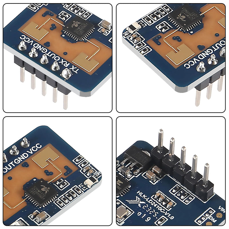 3pcs LD2410C Human Presence Radar Sensor Module HLK-LD2410 Sensor Module LD2410 Millimeter Wave Radar Sensor Module Non Contact 24GHz ISM Band Serial Port IO Level Output