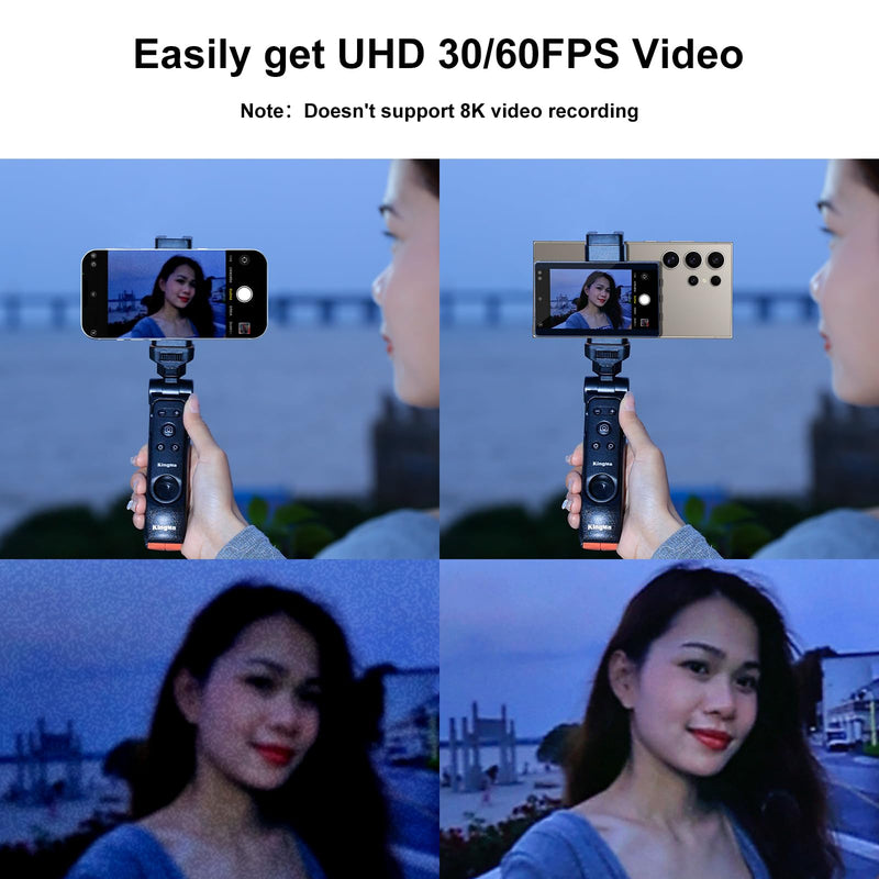 [AUSTRALIA] - King Ma Phone Vlog Selfie Monitor Screen for Samsung - Sync Back Camera to Selfie Screen with Magnetic Phone Clip & Bluetooth Remote for Vlog Live Streaming TikTok,Supports up to UHD 60FPS Recording PH01-H-KMUS 