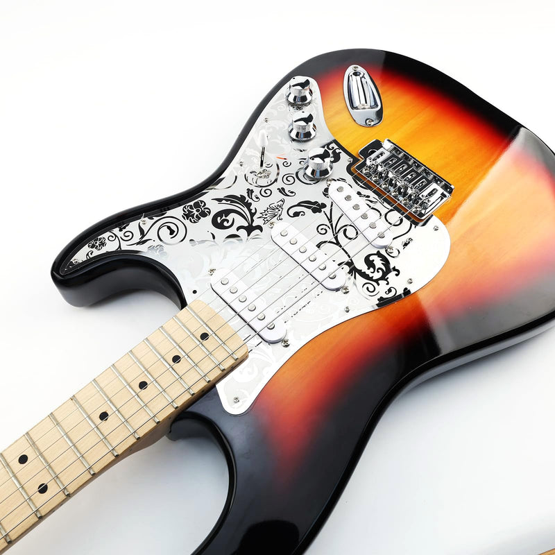 Stainless Steel Guitar Pick guard 11 holes SSS Single Coil Mounting Screws 9/32''Potentiometer Metal Electric Guitar Pickguard Compatible with Stratocaster Strat ST Style Guitar (Chrome) SSS-7mm Chrome