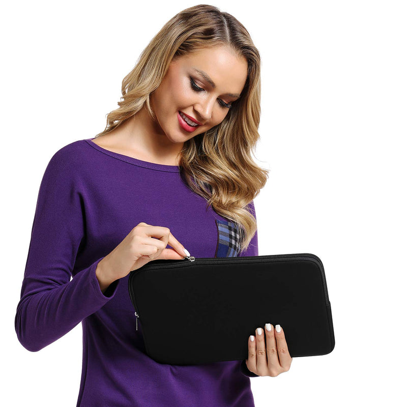 13" Laptop Sleeve 13 Inch Cover Protective Case Compatible with Apple MacBook Air 13.3 Inch Mac Pro M1 Surface Lenovo Dell HP Bag Computer Pouch Accessories Travel Carrying Case Neoprene, Black