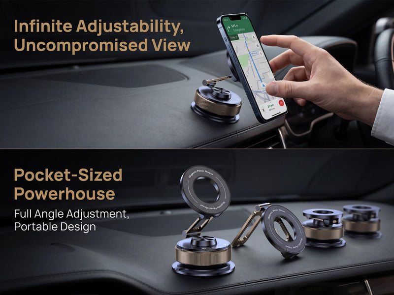 Phone Holder for car 360° Adjustable Vacuum Phone Holder | Phone stand Compatible with iPhone 16 Pro Max, 17, 15, 14, 13, and 12 Plus Various mobile phone models