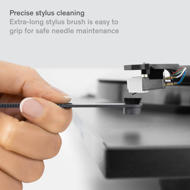 Record Cleaner Kit - 2-Piece Vinyl Record Cleaning Kit Includes Vinyl Record Brush & Stylus Cleaner - Carbon Fiber Anti-Static Vinyl Brush & Stylus Brush