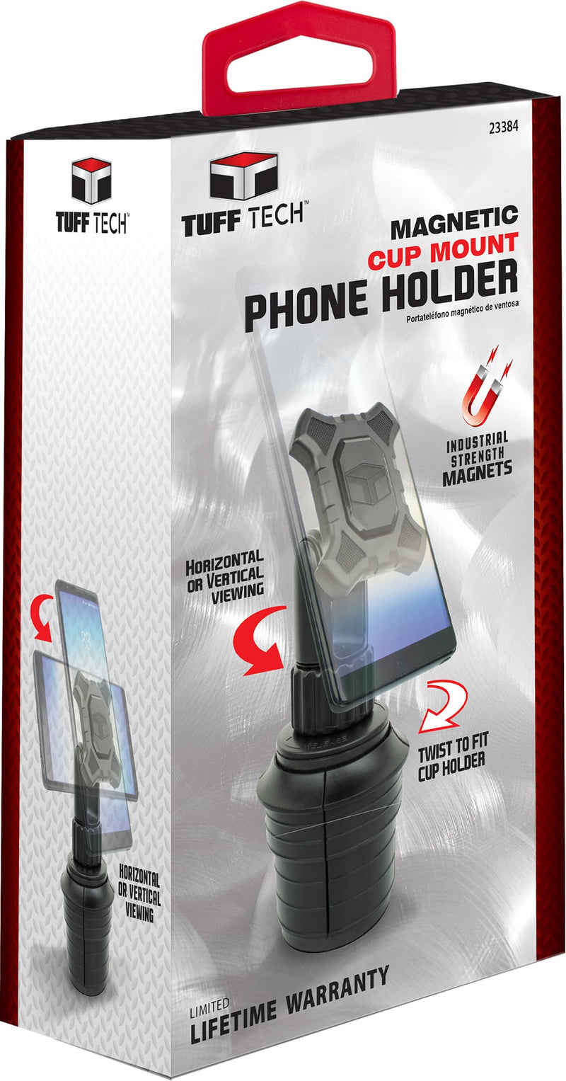 Tuff Tech Magnetic Cup Mount Phone Holder for Car | Adjustable Cup Mount with 360-Degree Rotation, Universal Accessory for Most Cellphones Magnetic Car Mount Phone Holder