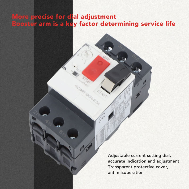 Motor Circuit Breaker AC690V Overload Short Circuit Protection Motor Circuit Breaker with 35 mm Guide Rail Mounting (GV2-ME14C 6-10A) GV2-ME14C 6-10A