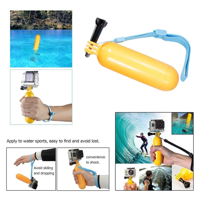 Action Camera Selfie Stick Floating Hand Grip Compatible with AKASO EK7000 Brave 7 LE Brave 4 V50X, Gopro Hero 13 12 11 10 9, DJI Osmo Action 5 pro, Apexcam, Dragon Touch, Sjcam Action Camera