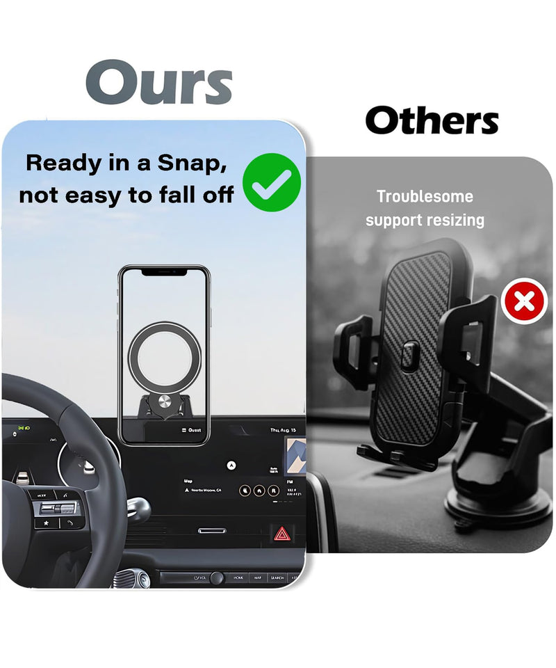 Car Phone Holder for 2022 2023 2024 2025 Hyundai loniq 5 Accessories | Apply to 12.3 Inch Touch Screen Fixed Clip-on MagSafe Strong Magnetic Cell Phone Mount Hands-Free 360° Rotatable for 2022-2025 Hyundai loniq 5 (12.3 Inch Screen)