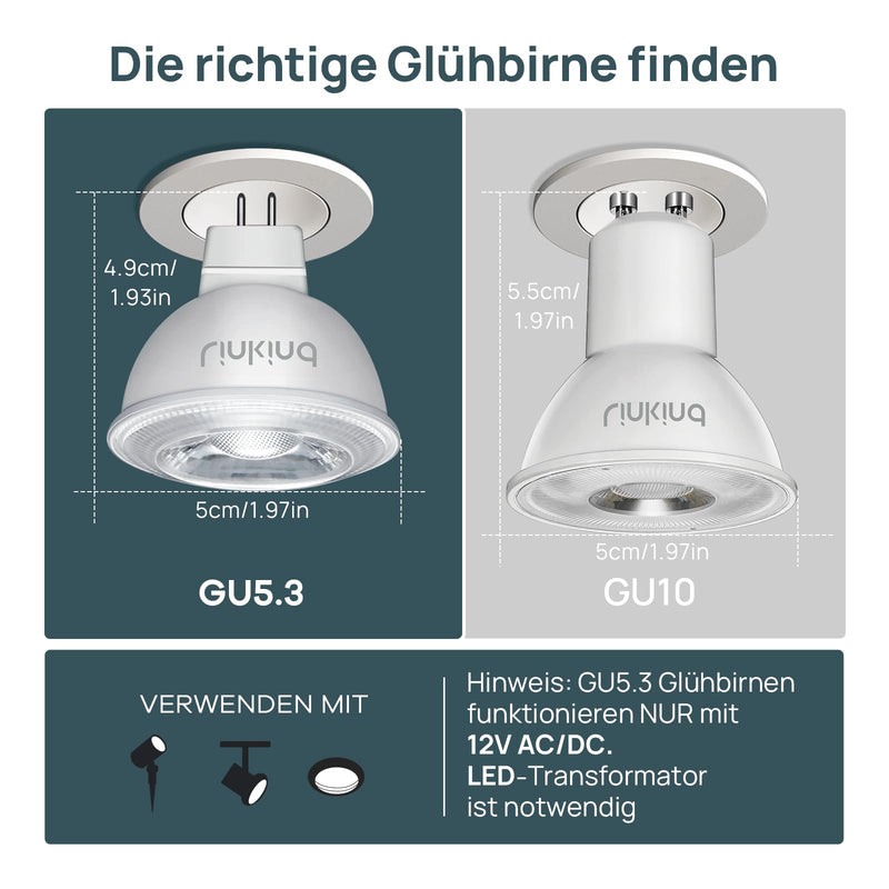 [AUSTRALIA] - Linkind Dimmable GU5.3 LED Bulb 5.5 W, Equivalent to 50 Watt, 2700 K Warm White 12 Volt AC/DC MR16 LED Reflector GU5.3 Spotlight, 36° Beam Angle 465 Lm LED Light Bulb MR16 Bulb, Pack of 5 Warm White Dimmable 