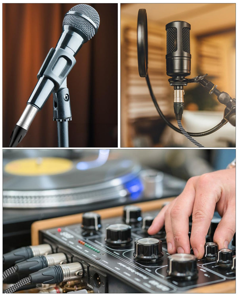 50 ft XLR Cable, Premium XLR Microphone Cable 50 ft, Braided XLR Male to Female Cable 3 Pin with XLR Connectors, XLR Patch Cable for Mixer, Recording Studio, Radio Station(1 Pack, 50 Foot) 50 Feet 1-Pack