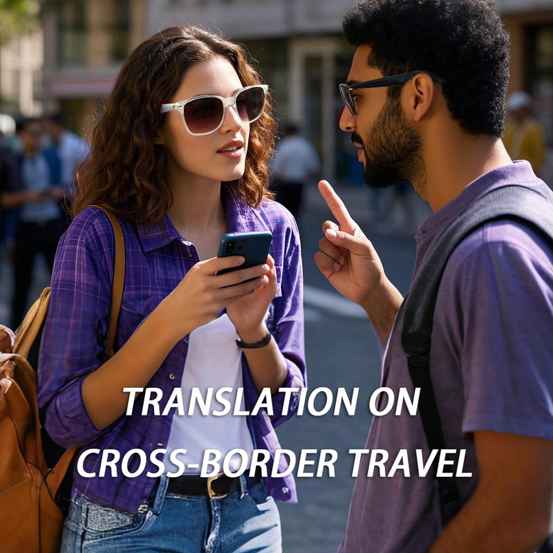 Smart AI Bluetooth Sunglasses for Women Men Translation Translator Translate Translating Headphones Audio Glasses with 150 Language & Accents UV Protection Bluetooth 5.4 Eyeglasses with Speakers Coffee