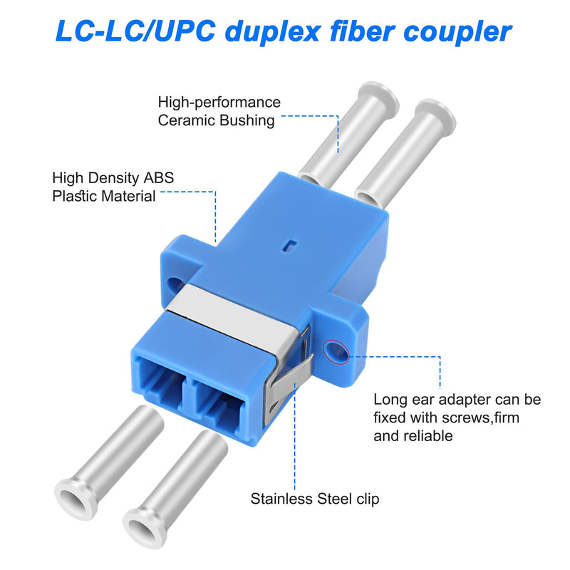 [AUSTRALIA] - XMSJSIY LC-LC Fibre Optic Connector Coupler LC Female to LC Female Adapter Duplex LC/UPC Coupler Fibre Optic Connector Extend for Network Internet - 10 Pieces 