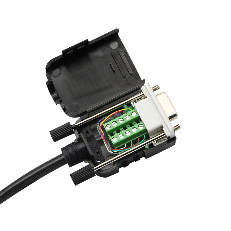 SinLoon DB9 Connector Adapter RS232 Serial Port D-SUB Adapter Plate Breakout Board Solder-Free (1-Pair Male+Female with Screwdriver ，White Rubber Core)