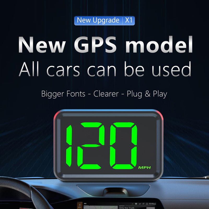 GPS Speedometer MPH, Heads Up Display for Car, 2inch LCD Display HUD, USB Data Cable Plug and Play, Universal Fit for All Vehicles