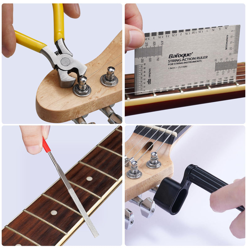 72Pcs Guitar Tool Kit, Guitar Repair Kit, Guitar Setup Kit, Professional Guitar Repairing Maintenance Tool Kit for Luthier Beginner, Guitar Accessories for Acoustic Guitar Ukulele Bass Banjo 72 Pcs