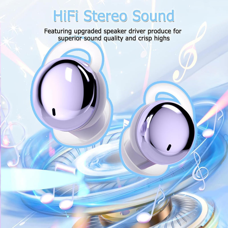 Side Sleeper Earbuds, Mini Comfortable Earbuds for Sleeping(Purple) | No Beep Interference & Comfortable to Sleeping Purple