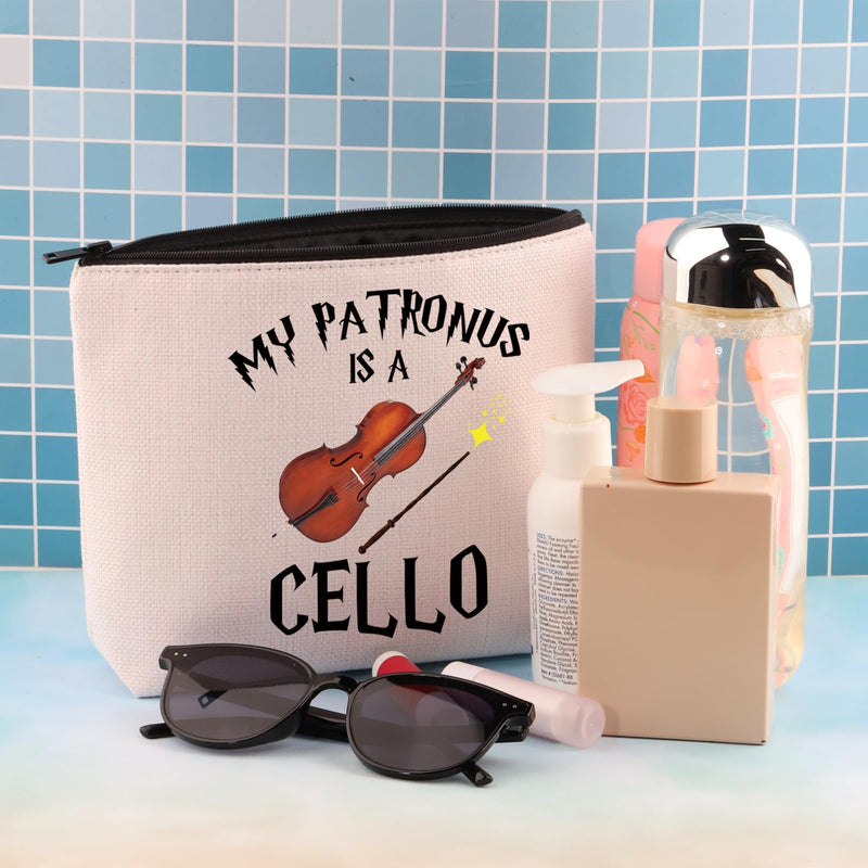 BDPWSS Funny Cello Gift Cello Player Gift Cellist Musician Gift Orchestra Cello Lover Gift My Patronus Is A Cello Makeup Bag (Patronus is cello bag), CB1-10015 Patronus is cello bag