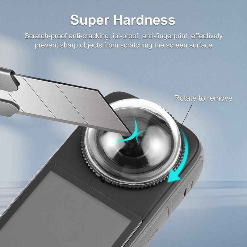 PULUZ Lens Guard for Insta360 X4, Rotation PC Lens Protective Cover, Lens Protector Screen Protective Cover, Lens Cap for Insta360 Camera Accessories (Standard Lens Guards)