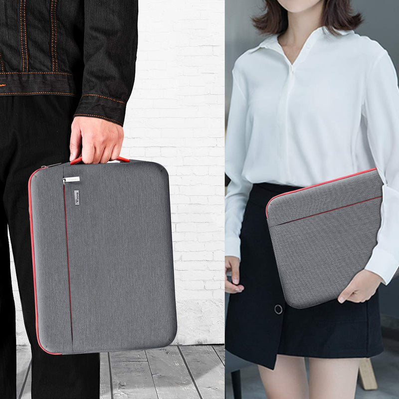Voova Laptop Sleeve Case 15.6 16 Inch, 360° Protective Computer Carrying Bag Cover Compatible with MacBook Pro/Max 16 M3 M2 M1 2023-2019,Dell XPS 15,15-16" Hp Lenovo Acer Asus with Organizers,Grey 15.6-16 Inch Grey