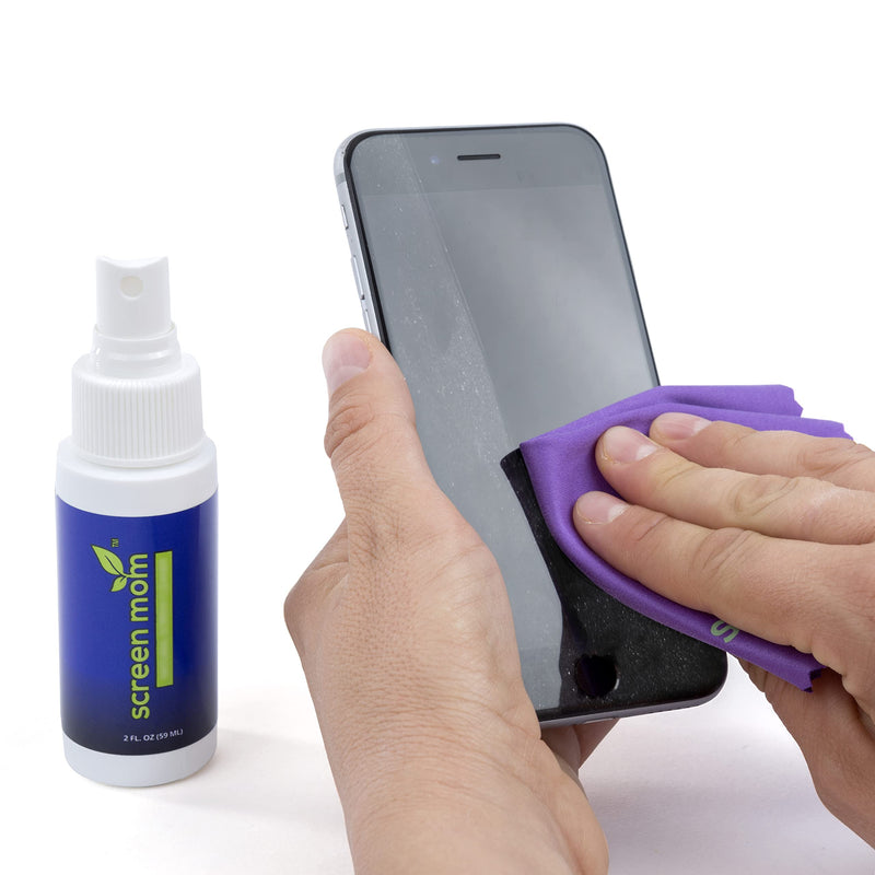 [AUSTRALIA] - Screen Mom Screen Cleaner Home & Away Bundle – Designed for LED, LCD, Plasma, TV, iPad, Laptop, Computer Monitor, Tablets, Phones, & Eyeglasses - Includes 8oz & 2oz Bottle with 4 Microfiber Cloths 
