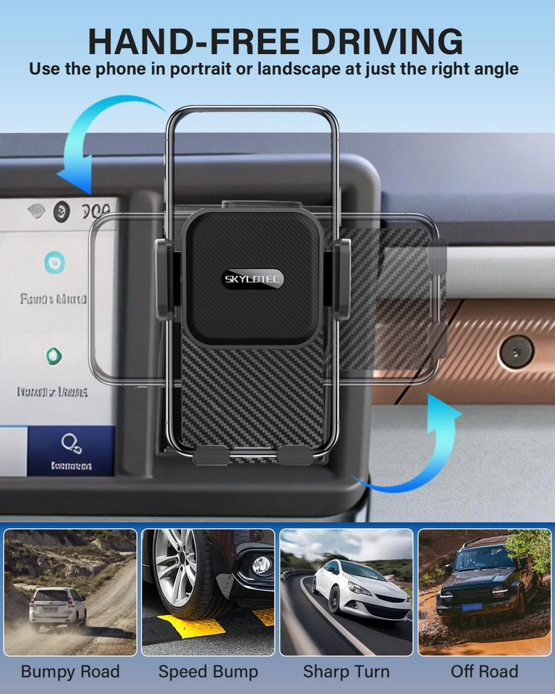 SKYLOTEC Car Phone Holder Cubby Insert for Ford Maverick 2022-2024 | Maverick Accessories Cell Phone Mount Storage Box Kit, Automobile Cradles Mobile Phone Base, NOT Block Air Vent Universal Holder