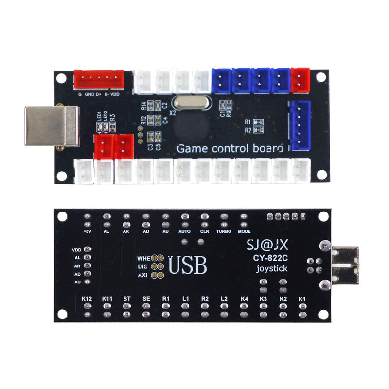 SJ@JX Arcade Game Controller USB Encoder Zero Delay 2 Player to Joystick Button for PC MAME Raspberry Pi Retro HAPP