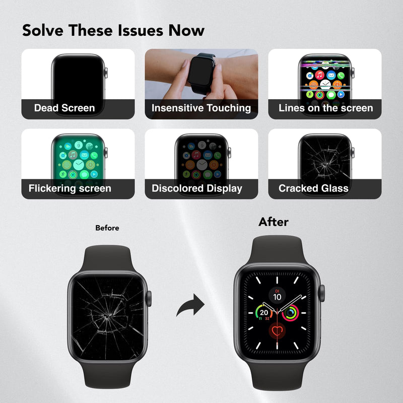 Mail-in Repair Service with Original OEM Pull Screen for Apple Watch Series 3 (38MM) Display Digitizer LCD Screen Replacement Touch Assembly A1858 A1860 A1889 A1890 + Install Service Series 3 (38MM)