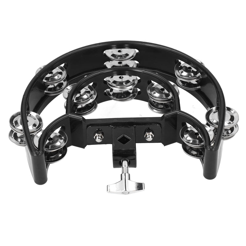 VGEBY Drum Set Hi Hat, Hi Hat Tambourine Drum Set Multifunctional Hand Bell Rattle Loose Double Row Bells Tambourine for for Mounted