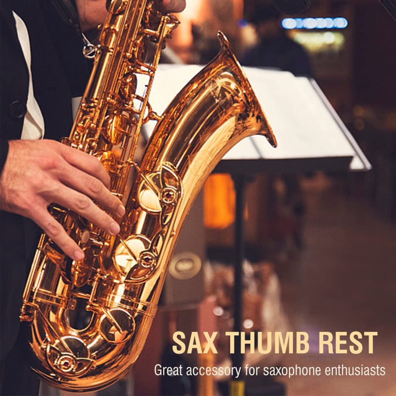 2PCS Saxophone Thumb Rest, Comfortable Saxophone Thumb Finger Rest Pad, Rubber Sax Gel Cushion Pad, for Tenor Saxophone, Baritone Saxophone