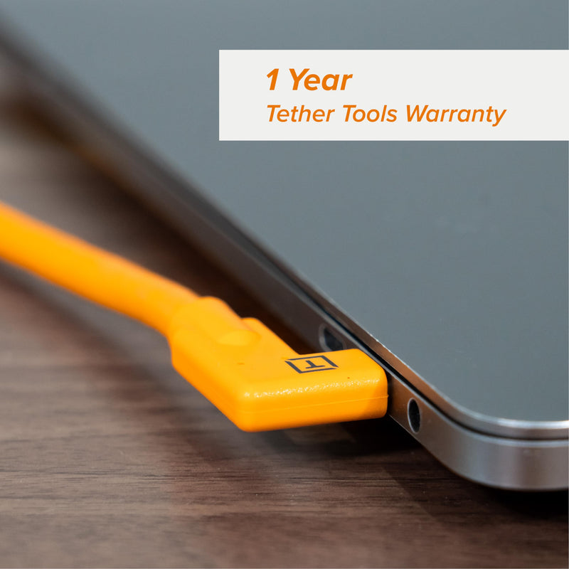 TetherPro USB-C to USB-C, 5Gbps Gen 1 | Right Angle to Right Angle | Fast Reliable Data Transfer | For Photographers & Digital Techs | 1-Year Cable Warranty