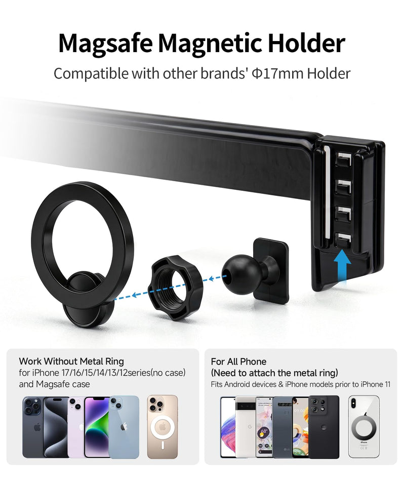 Car Phone Holder for Mercedes-Benz GLC/CLE/C-Class 2023-2026,12.3" Screen | C-Class 2022-2026,GLC-Class 2023-2026,CLE-Class 2024-2026,Magsafe Accessories Magnetic Cell Phone MountCompatible with iPhone for 23-26 GLC & 22-26 C-Class(12.3-Inch only)