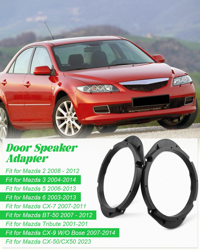[AUSTRALIA] - Door Speaker Adapter Spacer 5x7 or 6x8 to 6.5 inch Fit for Mazda 2 3 6 CX-7 BT-50 Tribute CX-9 W/O CX-50/CX50 Front Rear Door Speaker Spacers Bracket 