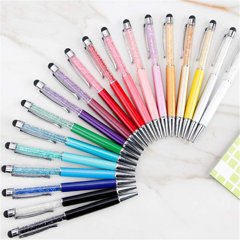 Crystal Stylus Pen, 2 in 1 Ballpoint Pen with Tip for Touch Screens, Purple | 2 in 1 Design, Stylus Tip, Ballpoint Writing, Slim Crystal Barrel, Pocket Clip for Women & Men Light Purple
