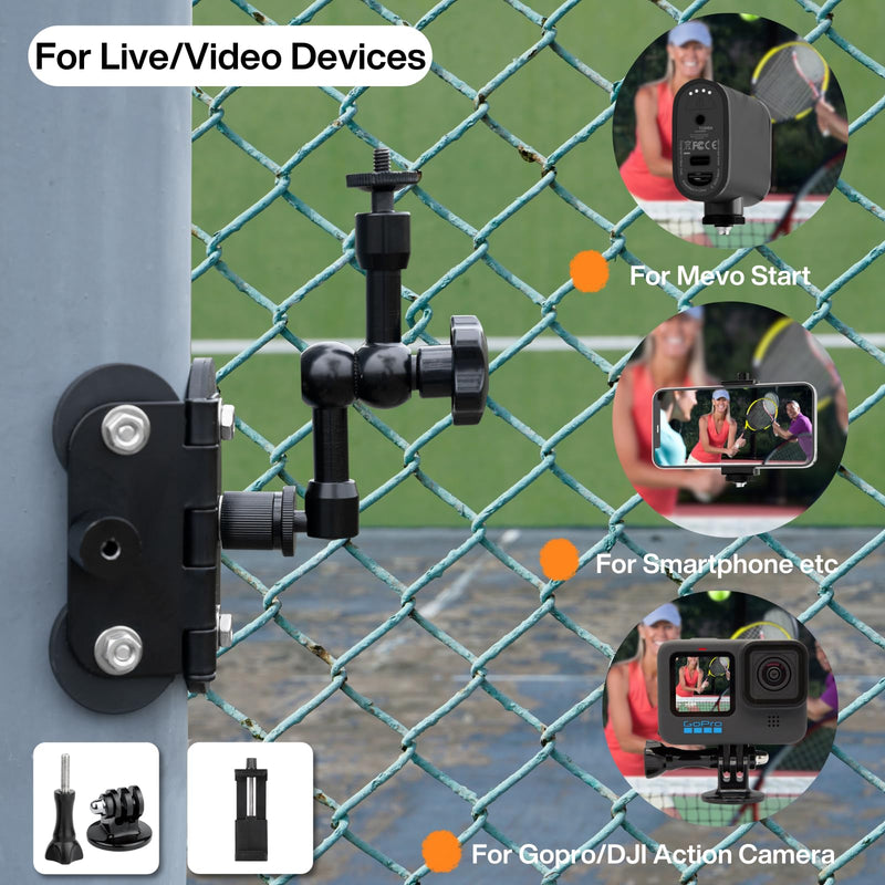 Magnetic Fence Mount for Mevo Start, Adjustable Post Mount Fence Clips Compatible with GoPro,iPhone/DJI Action Cameras for Gamechanger to a Chain Link Fence for Baseball,Softball and Tennis Games