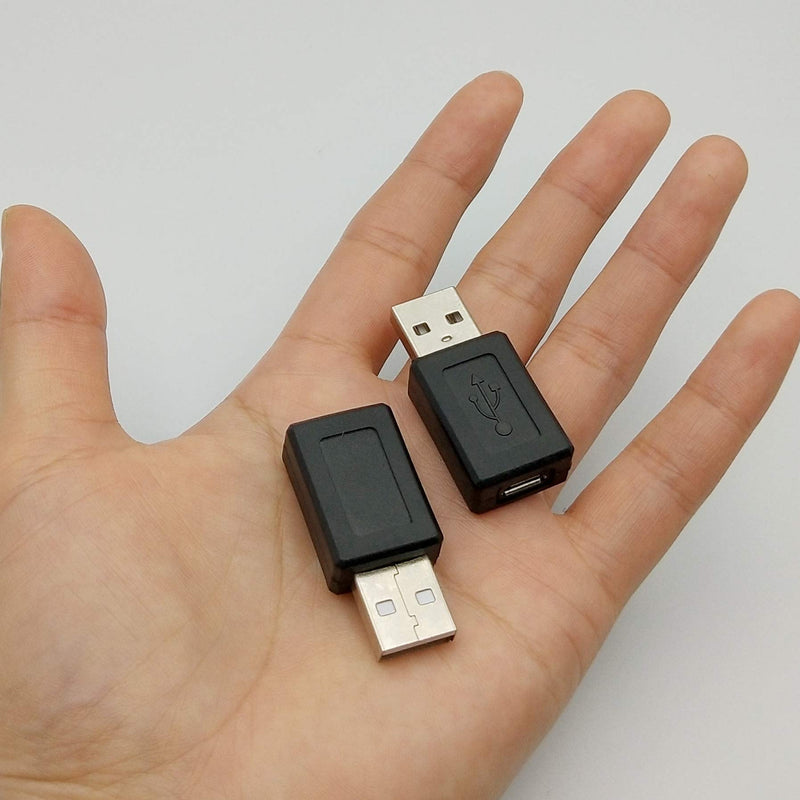 USB 2.0 Male to Micro USB Female Connector Adapter (2 Pack)