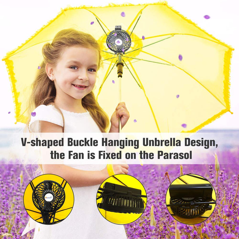 VersionTECH. Mini Handheld Fan, USB Desk Fan, Small Personal Portable Table Fan with USB Rechargeable Battery Operated Cooling Folding Electric Fan for Travel Office Room Household Black