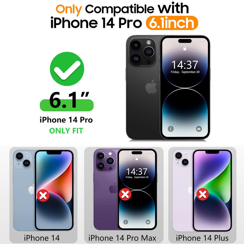 Magnetic for iPhone 14 Pro Case Waterproof [Compatible with MagSafe] [IP68 Underwater] [Built-in Camera Lens & Screen Protector] Full Body Shockproof Phone Case Blue Blue-Mag