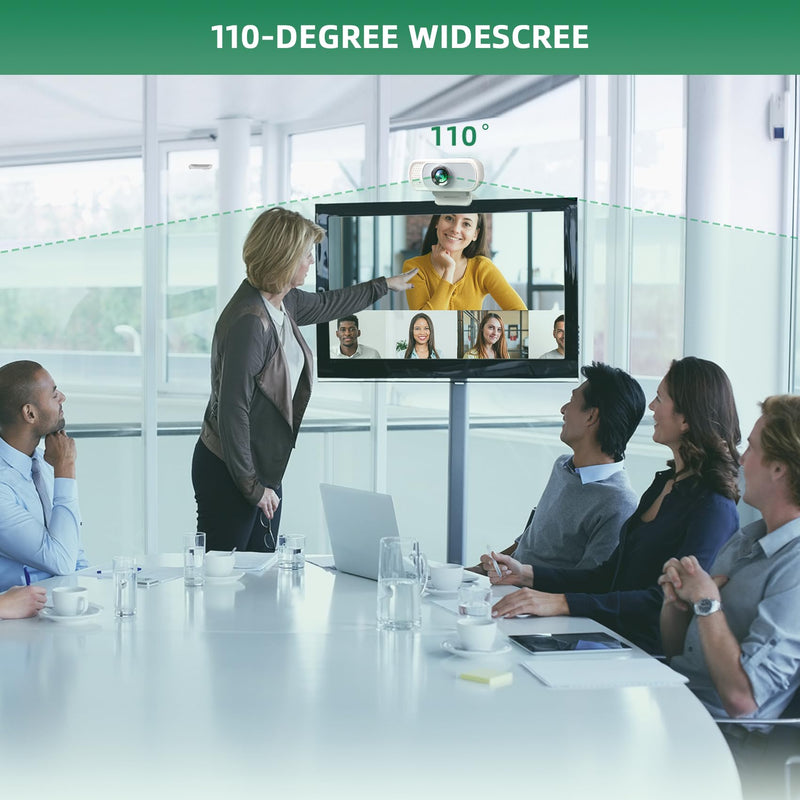 1080P Webcam with Mic, Pro Streaming Web Camera with Privacy Cover and Stand, Widescreen USB Computer Camera for PC Mac Laptop Desktop, USB C to USB Adapter Included White(New Upgraded) White Webcam with USB-C Adapter