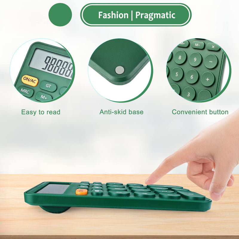 Standard Calculator 12 Digit,Desktop Large Display and Buttons,Calculator with Large LCD Display for Office,School, Home & Business Use,Automatic Sleep,with Battery (Green) 5.5in Green